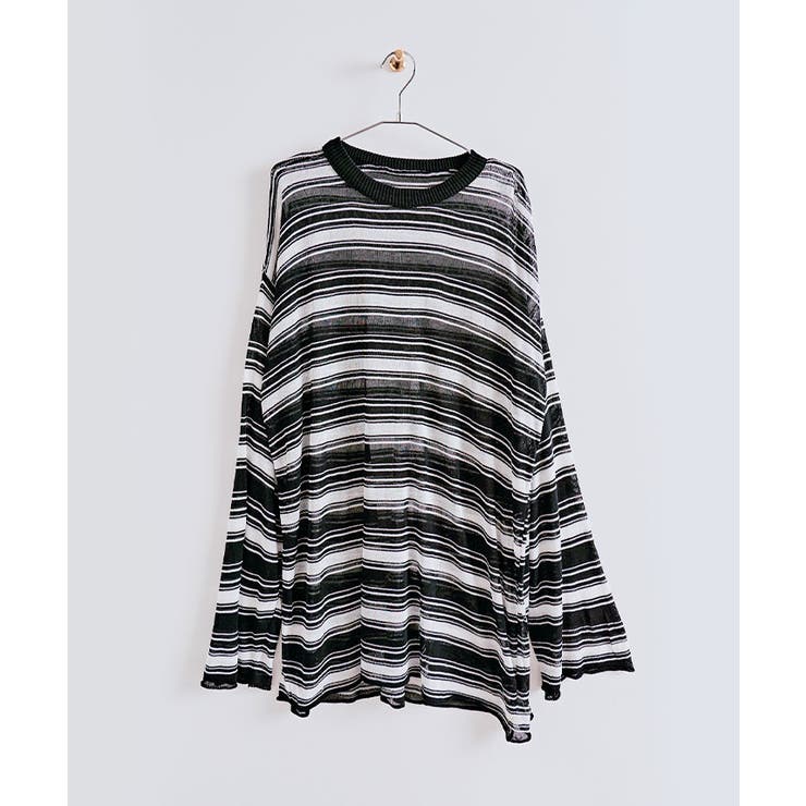 シアーメッシュボーダートップス トップス サマー | kirakiraShop  | 詳細画像17 