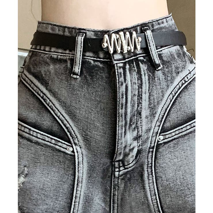 ベルト付きダメージデニムショートパンツ ボトムス ハーフパンツ | kirakiraShop  | 詳細画像18 