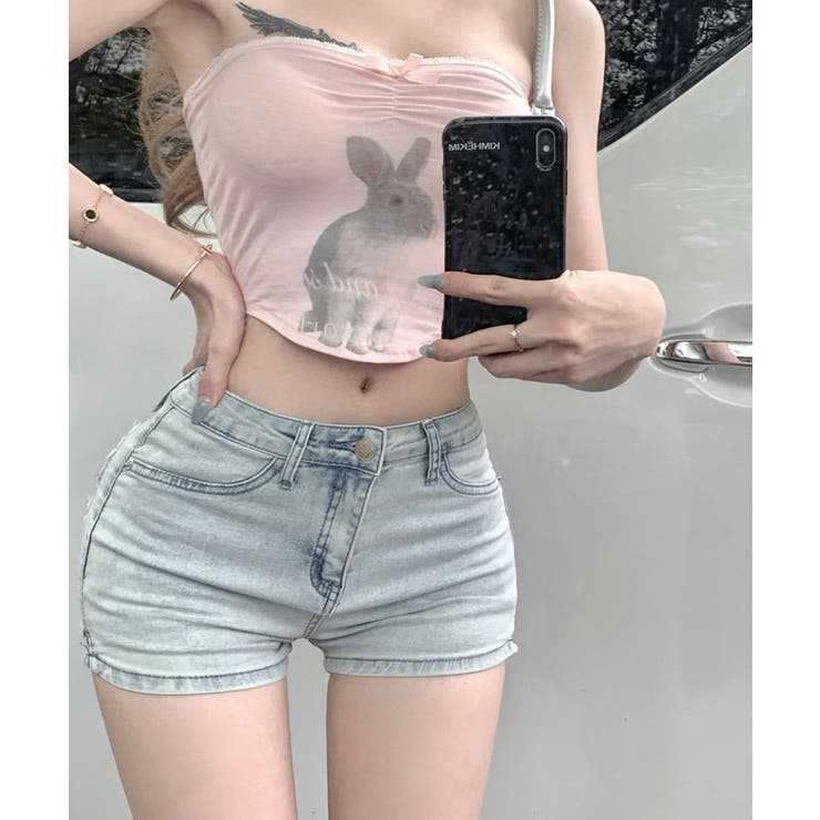 ハートショートデニムパンツ ボトムス コットンデニム | kirakiraShop  | 詳細画像14 