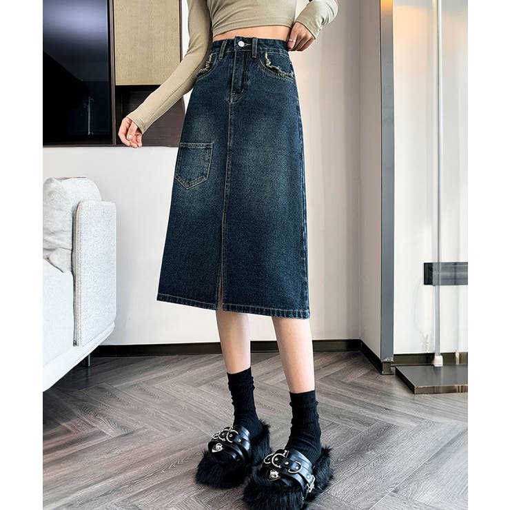 フロントスリットデニムスカート ボトムス デニムスカート | kirakiraShop  | 詳細画像11 