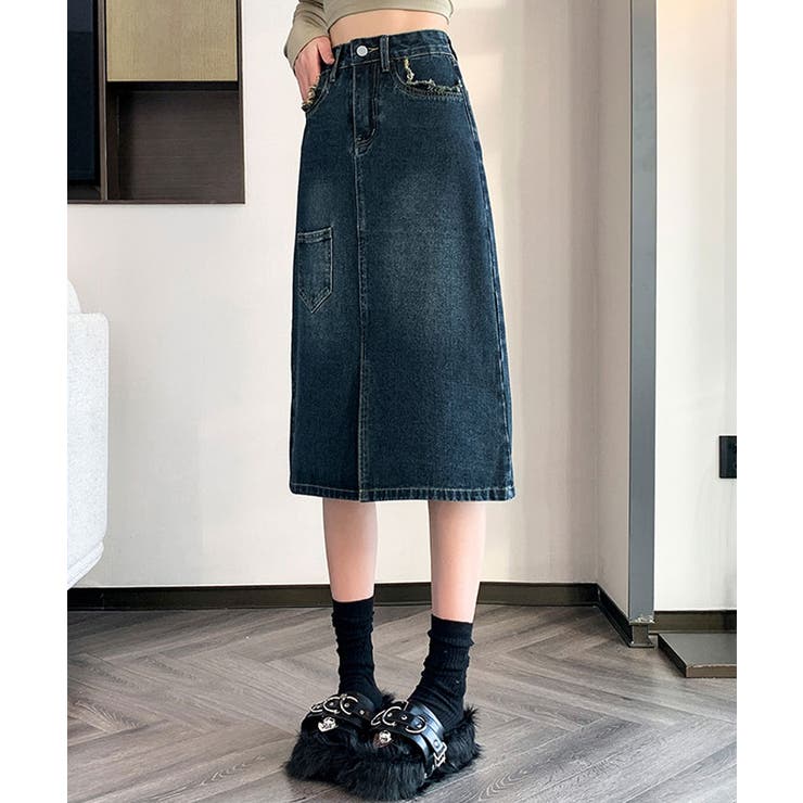 フロントスリットデニムスカート ボトムス デニムスカート | kirakiraShop  | 詳細画像9 