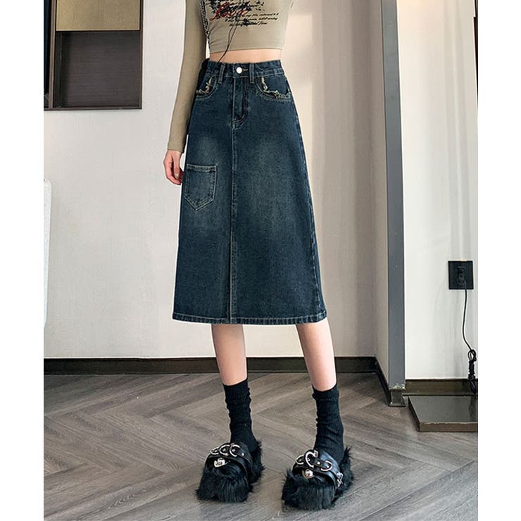 フロントスリットデニムスカート ボトムス デニムスカート | kirakiraShop  | 詳細画像10 