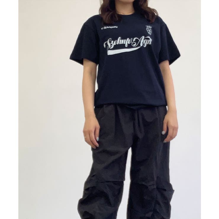 ネイビー | フロントロゴデザインTシャツ 3サイズ トップス | kirakiraShop 