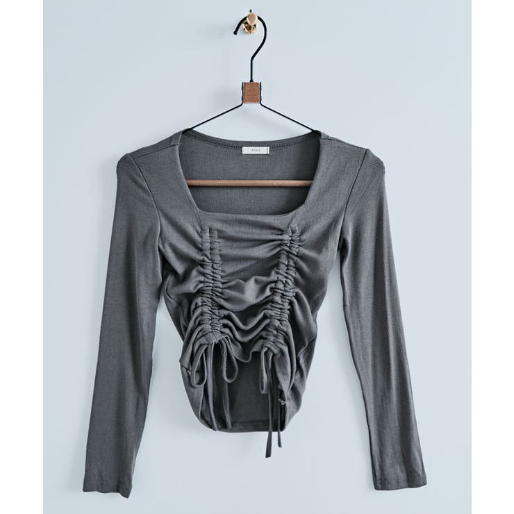 スクエアネックドロスト長袖Tシャツ トップス カットソー | kirakiraShop  | 詳細画像17 