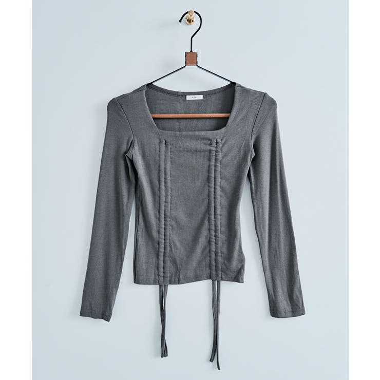 スクエアネックドロスト長袖Tシャツ トップス カットソー | kirakiraShop  | 詳細画像18 