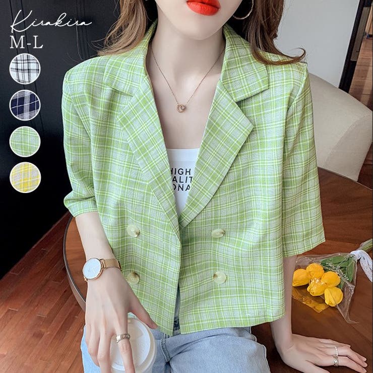マドラスチェック柄シャツジャケット 2サイズ トップス[品番