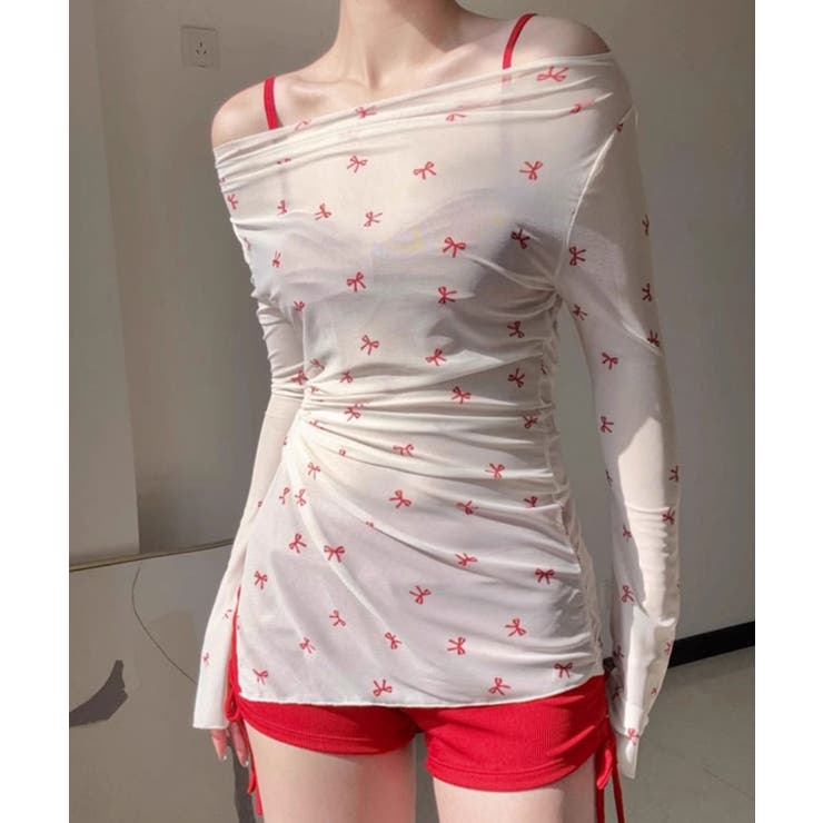 リボン柄トップス付きセパレートスイムウエア 水着3点セット スイムウェア | kirakiraShop  | 詳細画像11 