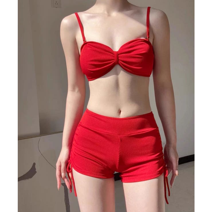 リボン柄トップス付きセパレートスイムウエア 水着3点セット スイムウェア | kirakiraShop  | 詳細画像9 