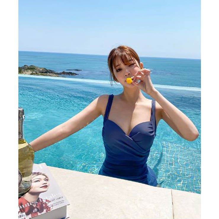 ギャザーハイウエストオールインワン水着 スイムウェア ビーチファッション | kirakiraShop  | 詳細画像21 