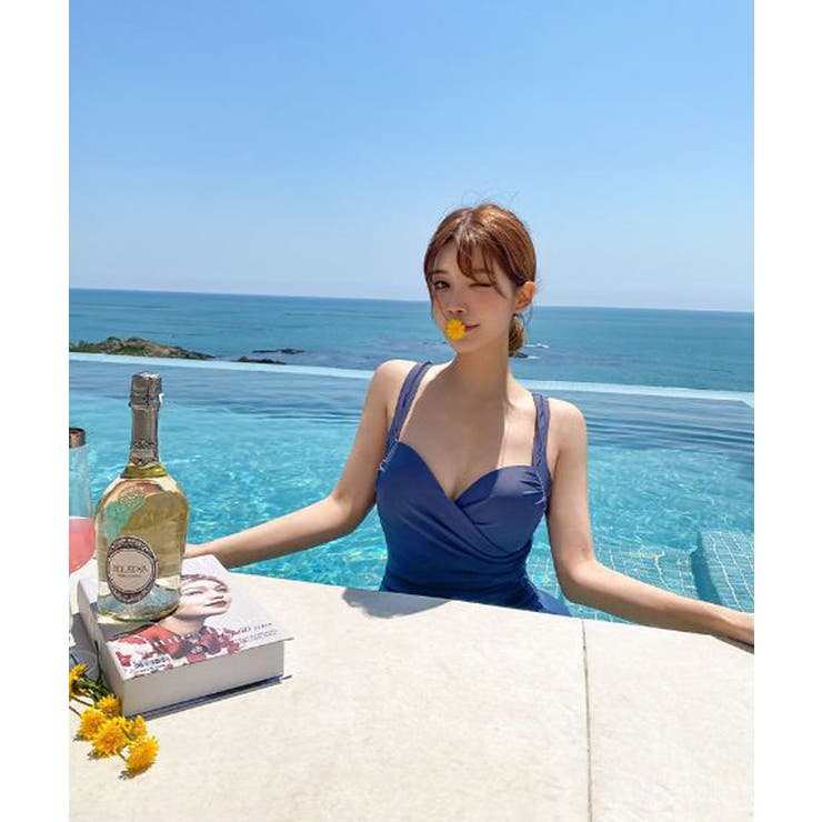 ギャザーハイウエストオールインワン水着 スイムウェア ビーチファッション | kirakiraShop  | 詳細画像22 