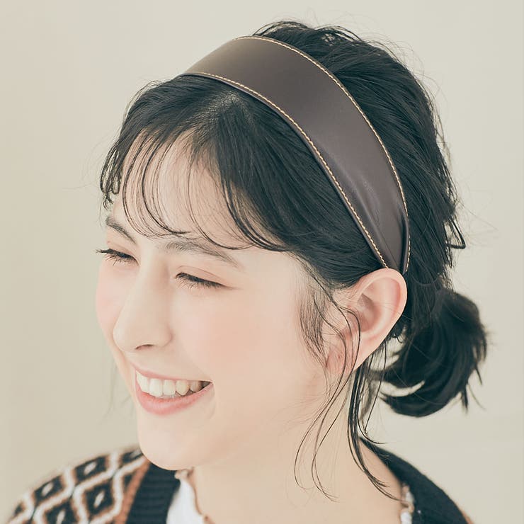 エコレザーワイドカチューシャ 小物 ヘアアクセサリー[品番