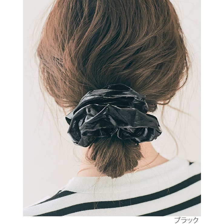 メタリックサテンシュシュ 小物 ヘアアクセサリー[品番
