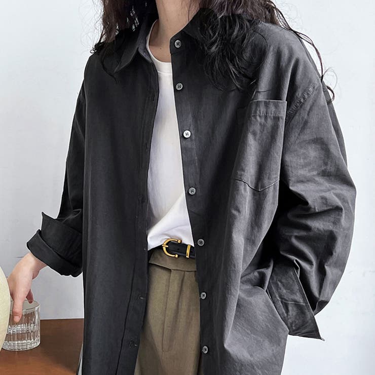 メンズライクシンプルオーバーシャツ 2サイズ トップス[品番