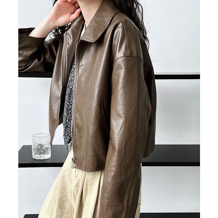 美品】cop.copineコップコピーヌ薄手ライダースジャケット