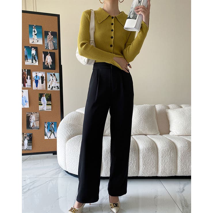 襟付きリブニットトップスカーディガン カーディガン 羽織り | kirakiraShop  | 詳細画像18 