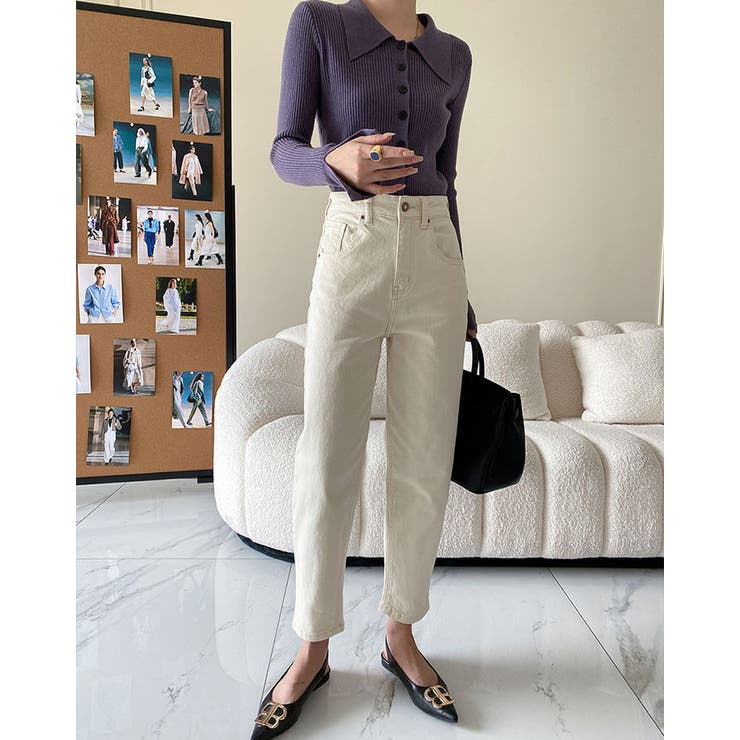 襟付きリブニットトップスカーディガン カーディガン 羽織り | kirakiraShop  | 詳細画像27 