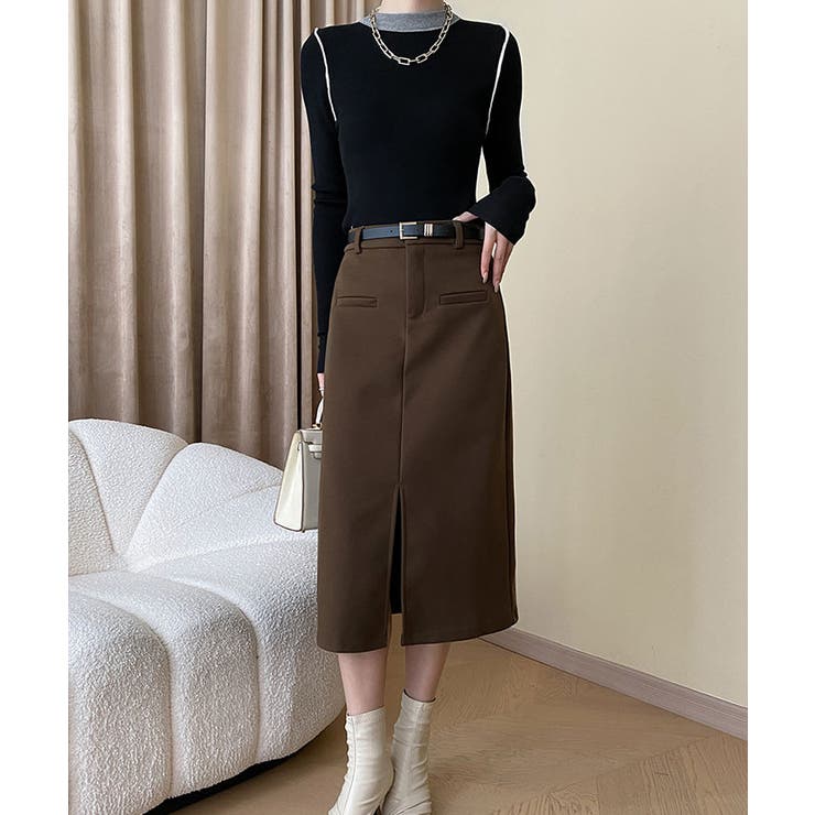 クルーネックバイカラーニット トップス ニット | kirakiraShop  | 詳細画像9