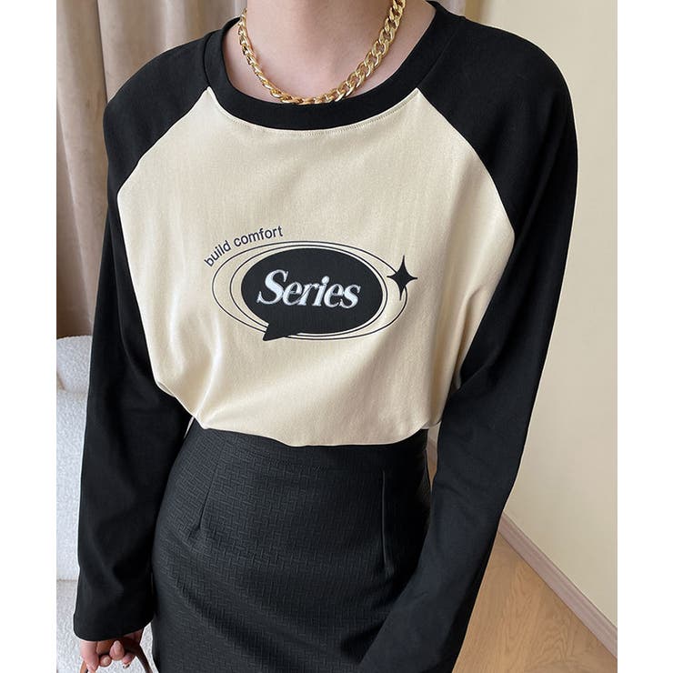 ラグランスリーブプリントプルオーバー トップス カットソー | kirakiraShop  | 詳細画像12 