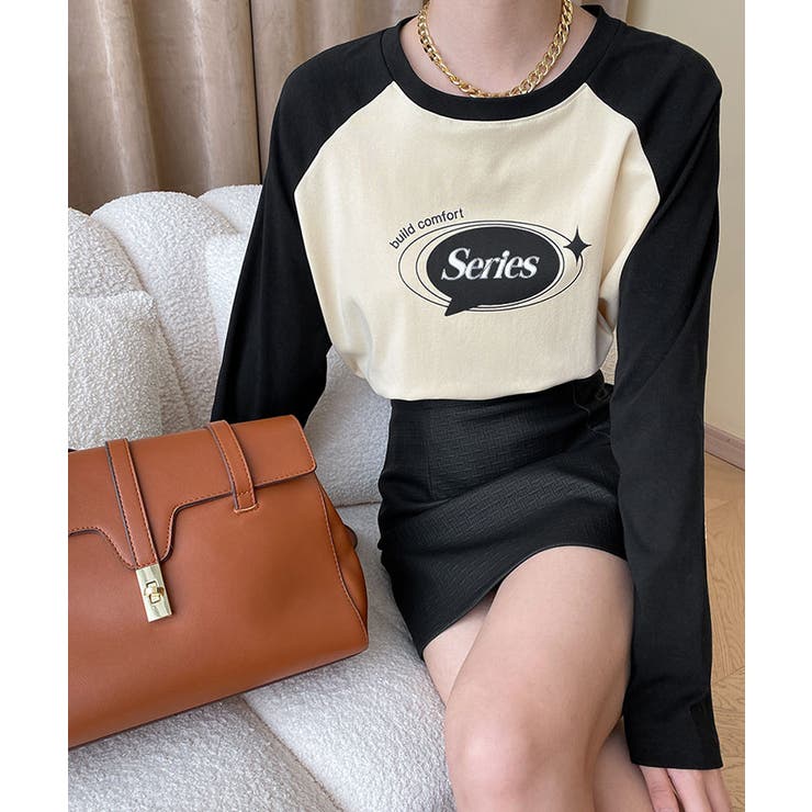 ラグランスリーブプリントプルオーバー トップス カットソー | kirakiraShop  | 詳細画像8 