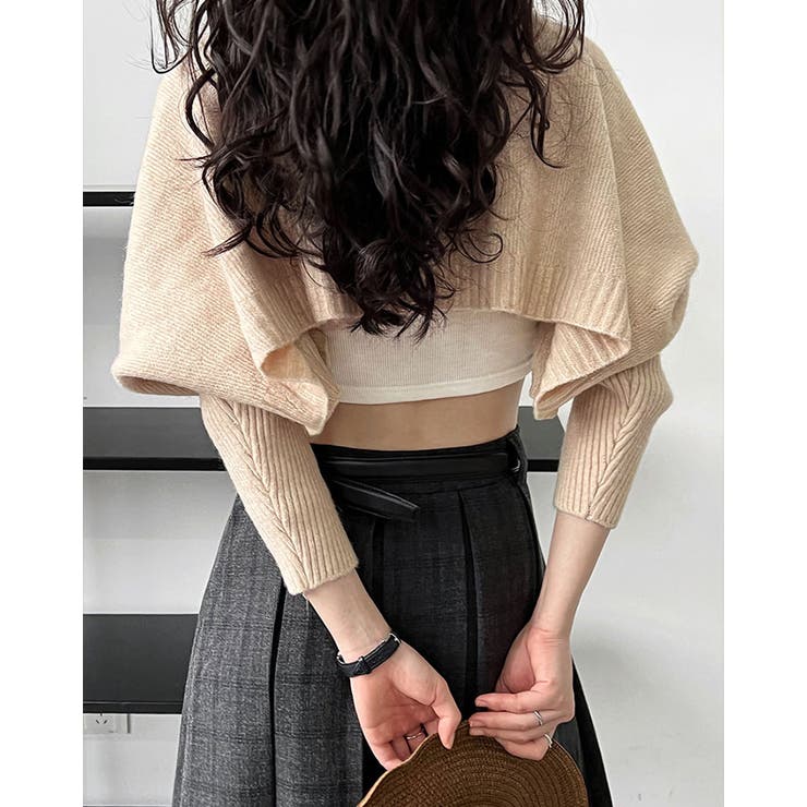 【SHOPLIST限定】クルーネックショートニットボレロカーディガン トップス … | kirakiraShop  | 詳細画像17 