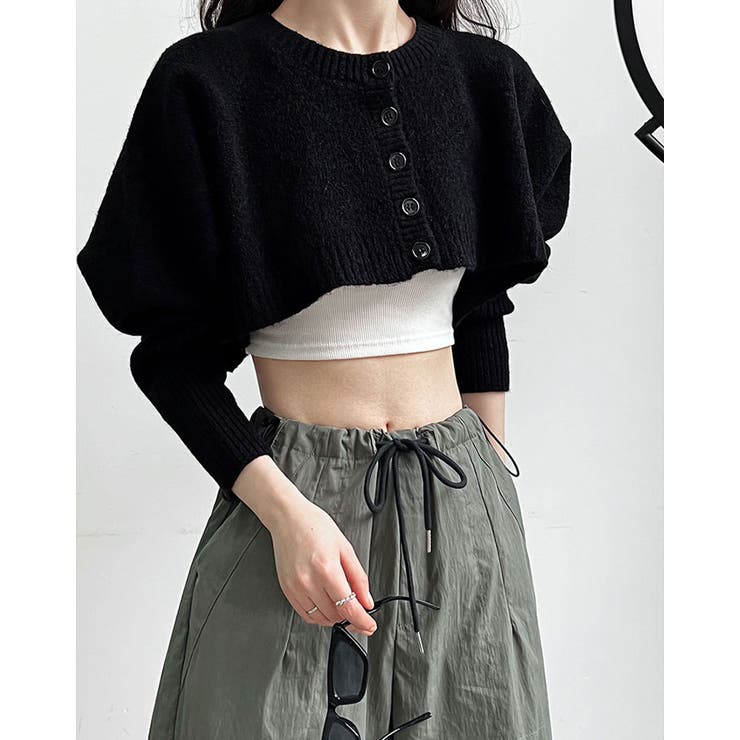 【SHOPLIST限定】クルーネックショートニットボレロカーディガン トップス … | kirakiraShop  | 詳細画像3 