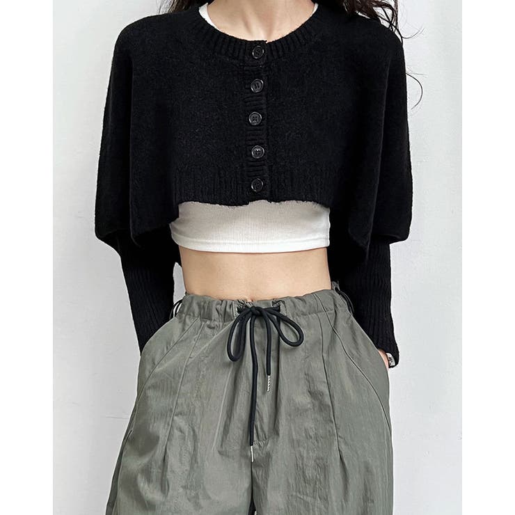 【SHOPLIST限定】クルーネックショートニットボレロカーディガン トップス … | kirakiraShop  | 詳細画像4 