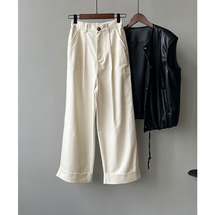 ハイウエストダブル仕立てスラックス 2サイズ ボトムス | kirakiraShop  | 詳細画像5 