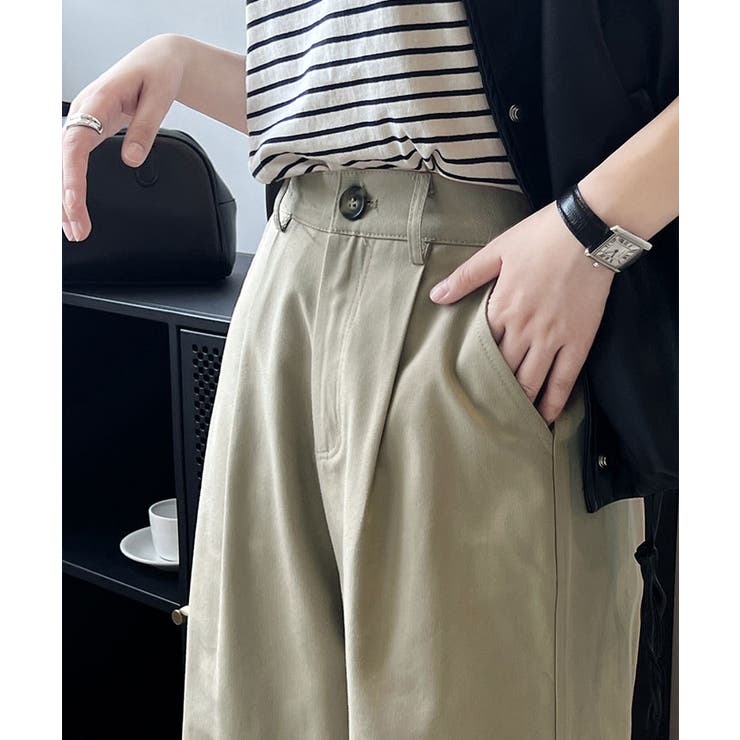 ハイウエストダブル仕立てスラックス 2サイズ ボトムス | kirakiraShop  | 詳細画像6 