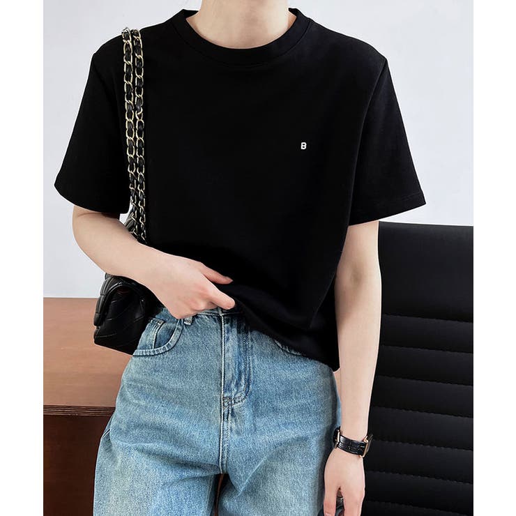 驚きの価格が実現！ クルーネックワンポイントTシャツ トップス カットソー[品番 トップス