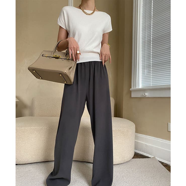 ボートネック半袖ニットソー トップス サマーニット | kirakiraShop  | 詳細画像16 