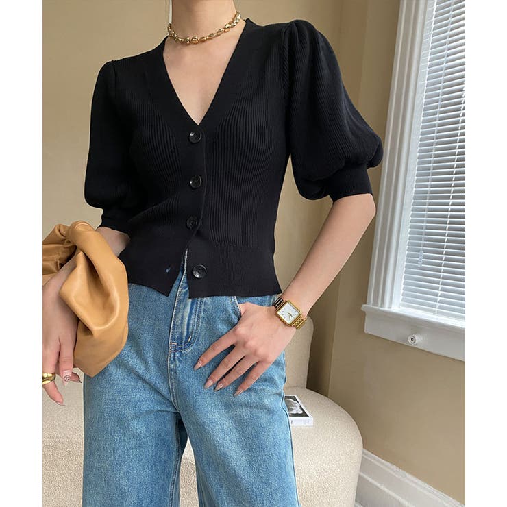 【SHOPLIST限定】ボリュームスリーブVネックカーディガン トップス カーデ… | kirakiraShop  | 詳細画像11 