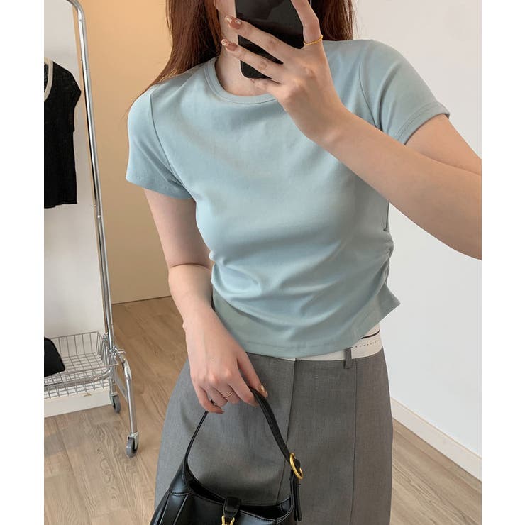 【SHOPLIST限定】裾ギャザーコンパクトTシャツ 3サイズ トップス | kirakiraShop  | 詳細画像12 