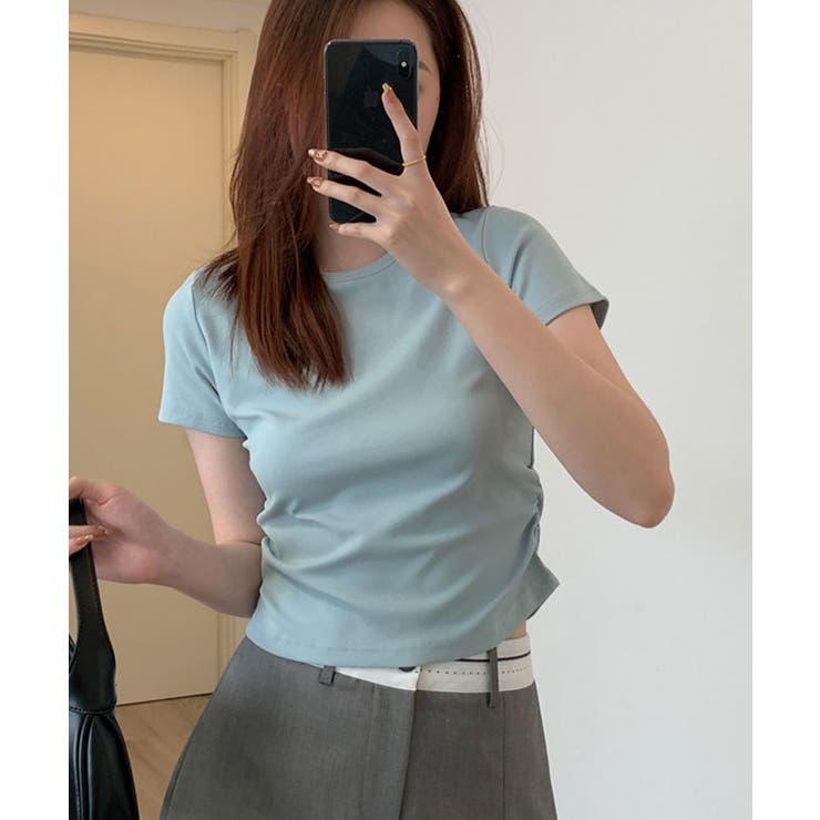【SHOPLIST限定】裾ギャザーコンパクトTシャツ 3サイズ トップス | kirakiraShop  | 詳細画像13 
