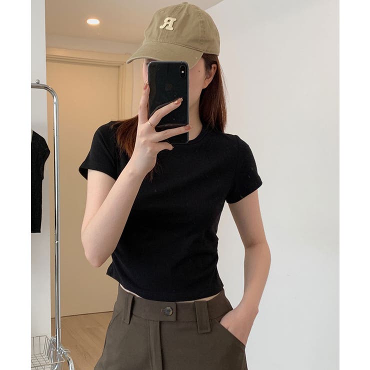 【SHOPLIST限定】裾ギャザーコンパクトTシャツ 3サイズ トップス | kirakiraShop  | 詳細画像3 