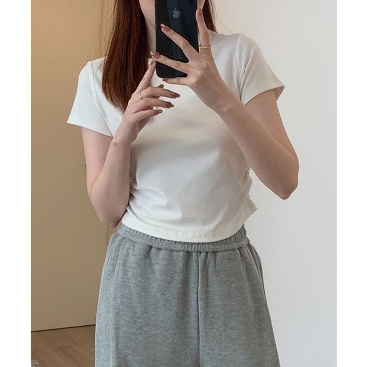 【SHOPLIST限定】裾ギャザーコンパクトTシャツ 3サイズ トップス | kirakiraShop  | 詳細画像7 