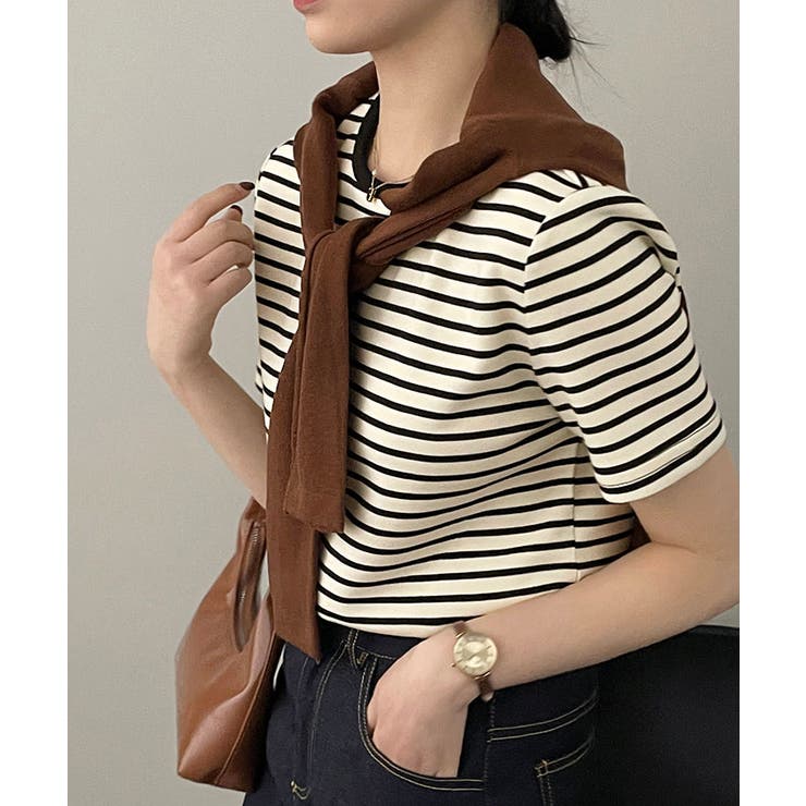 【SHOPLIST限定】クルーネックシンプルボーダーTシャツ 2サイズ トップス | kirakiraShop  | 詳細画像13 