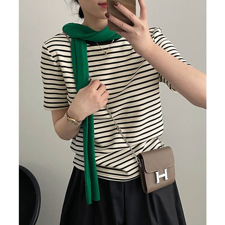 【SHOPLIST限定】クルーネックシンプルボーダーTシャツ 2サイズ トップス | kirakiraShop  | 詳細画像3 