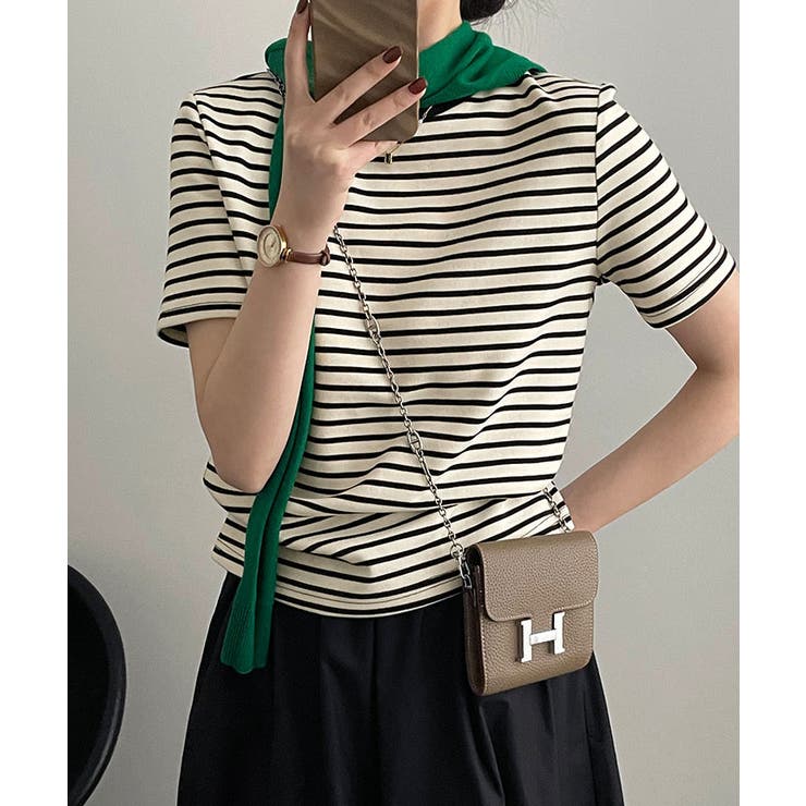 【SHOPLIST限定】クルーネックシンプルボーダーTシャツ 2サイズ トップス | kirakiraShop  | 詳細画像6 