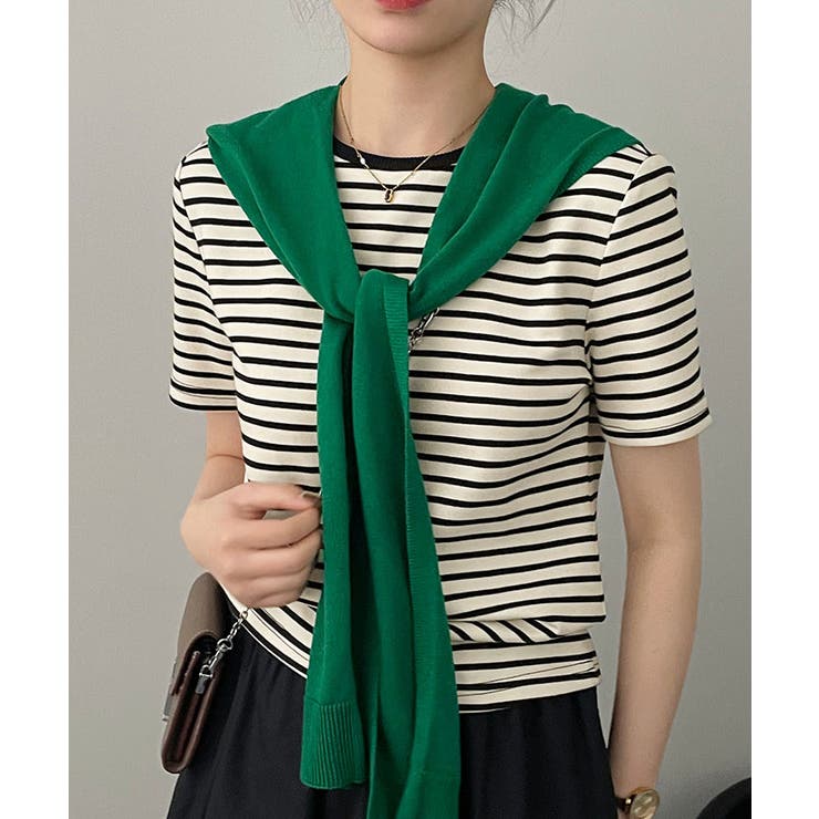 【SHOPLIST限定】クルーネックシンプルボーダーTシャツ 2サイズ トップス | kirakiraShop  | 詳細画像10 