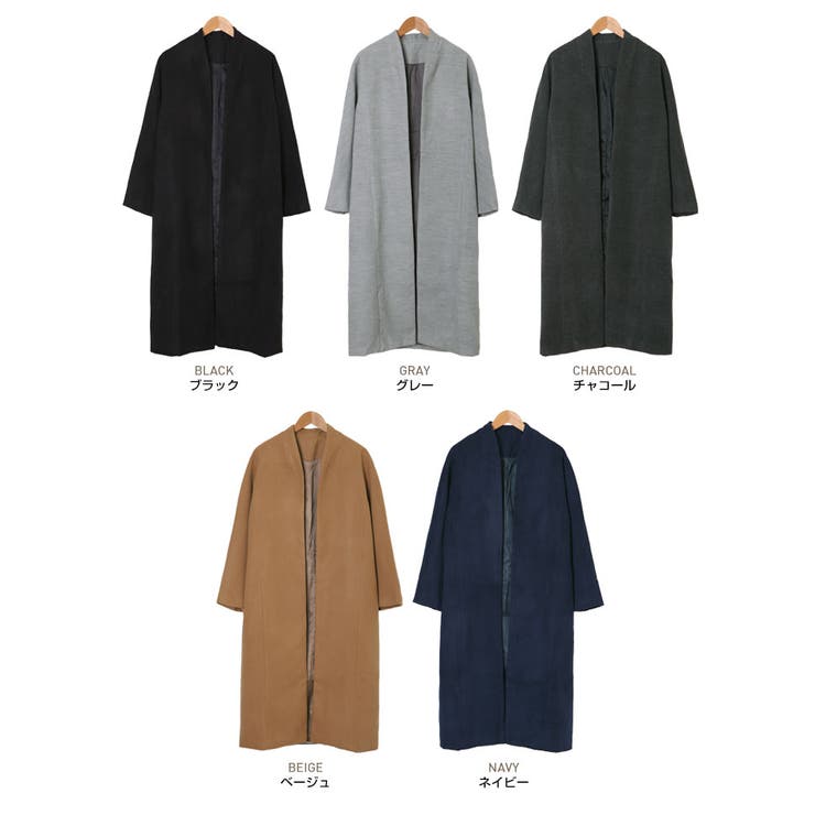 ノーカラービッグロングコート アウター コート 品番 Ik Kirakirashop キラキラショップ のレディースファッション通販 Shoplist ショップリスト