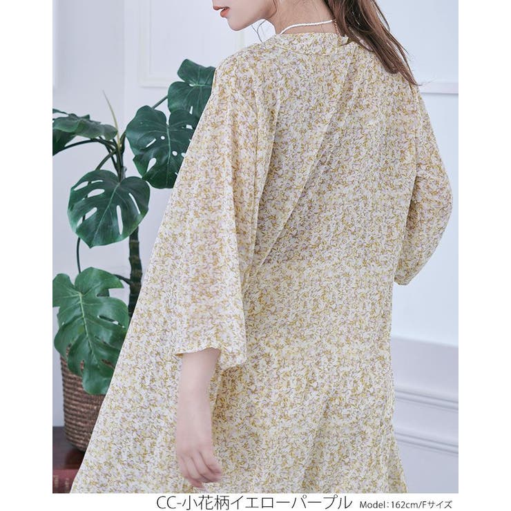 花柄シフォンガウン トップス 羽織り | kirakiraShop  | 詳細画像20 
