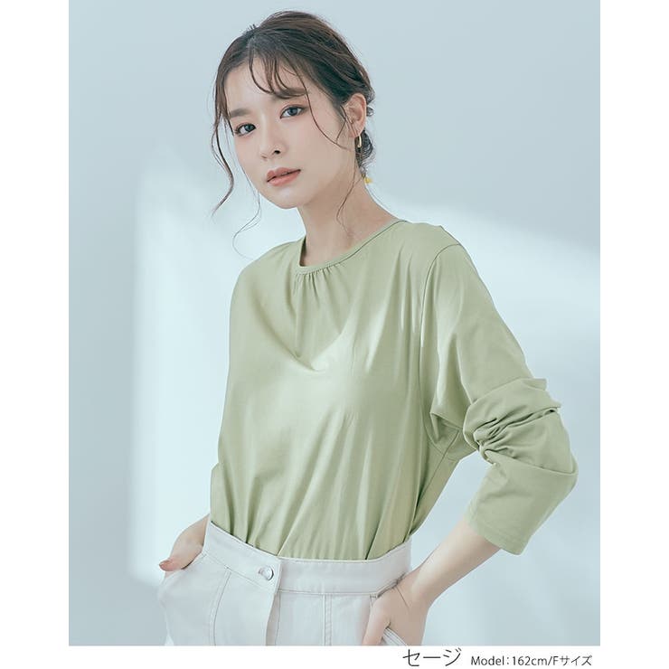 バックドロストコットンロンT トップス カットソー[品番：IK000006147