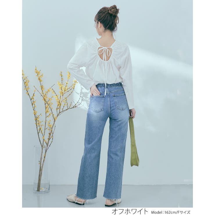バックドロストコットンロンT トップス カットソー | kirakiraShop  | 詳細画像4 