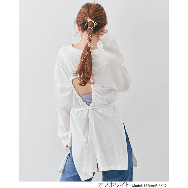 バックドロストチュニックロンT トップス カットソー | kirakiraShop  | 詳細画像3 