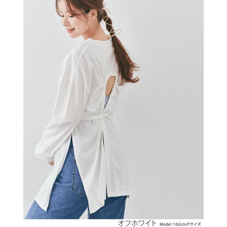 バックドロストチュニックロンT トップス カットソー | kirakiraShop  | 詳細画像4 