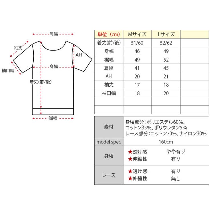 バックレースドッキングTシャツ 2サイズ トップス | kirakiraShop  | 詳細画像22 