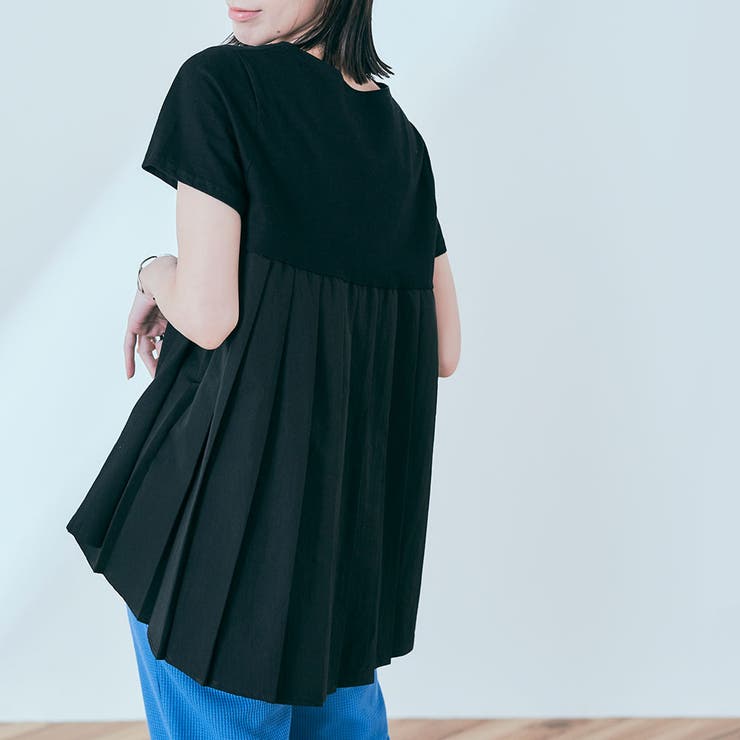 バックプリーツコットンTシャツ 2サイズ トップス[品番