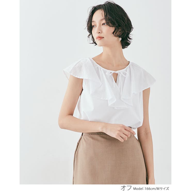 ノースリーブラッフルブラウス トップス ラッフルブラウス | kirakiraShop  | 詳細画像3 