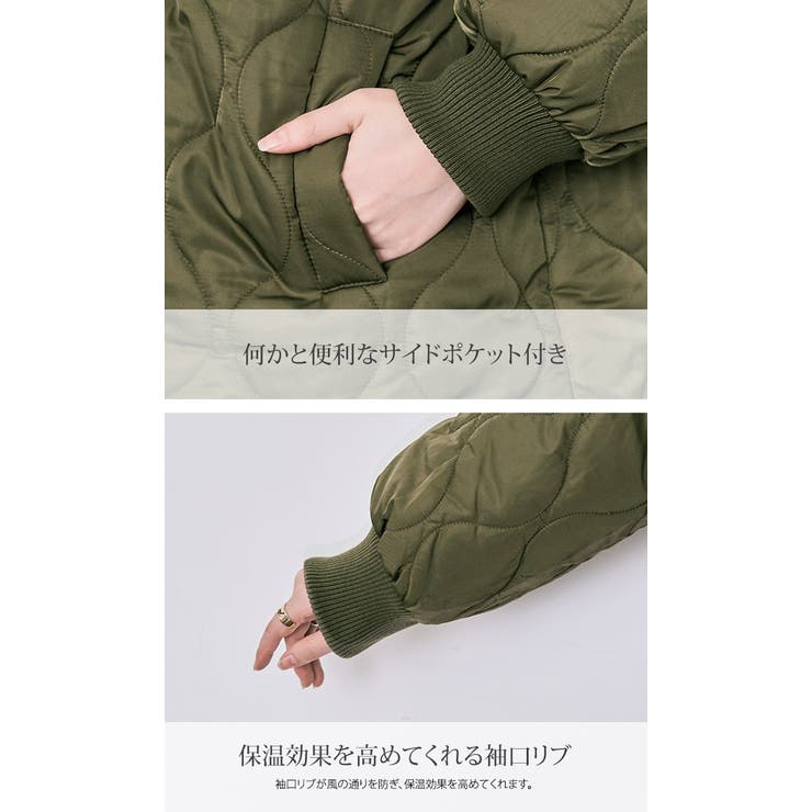 襟ボアキルティングコート アウター キルティングコート[品番