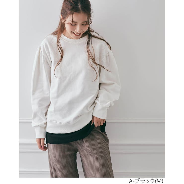 Tシャツレイヤード風付け裾 スリットデザイン付け裾 カットソー | kirakiraShop  | 詳細画像11 